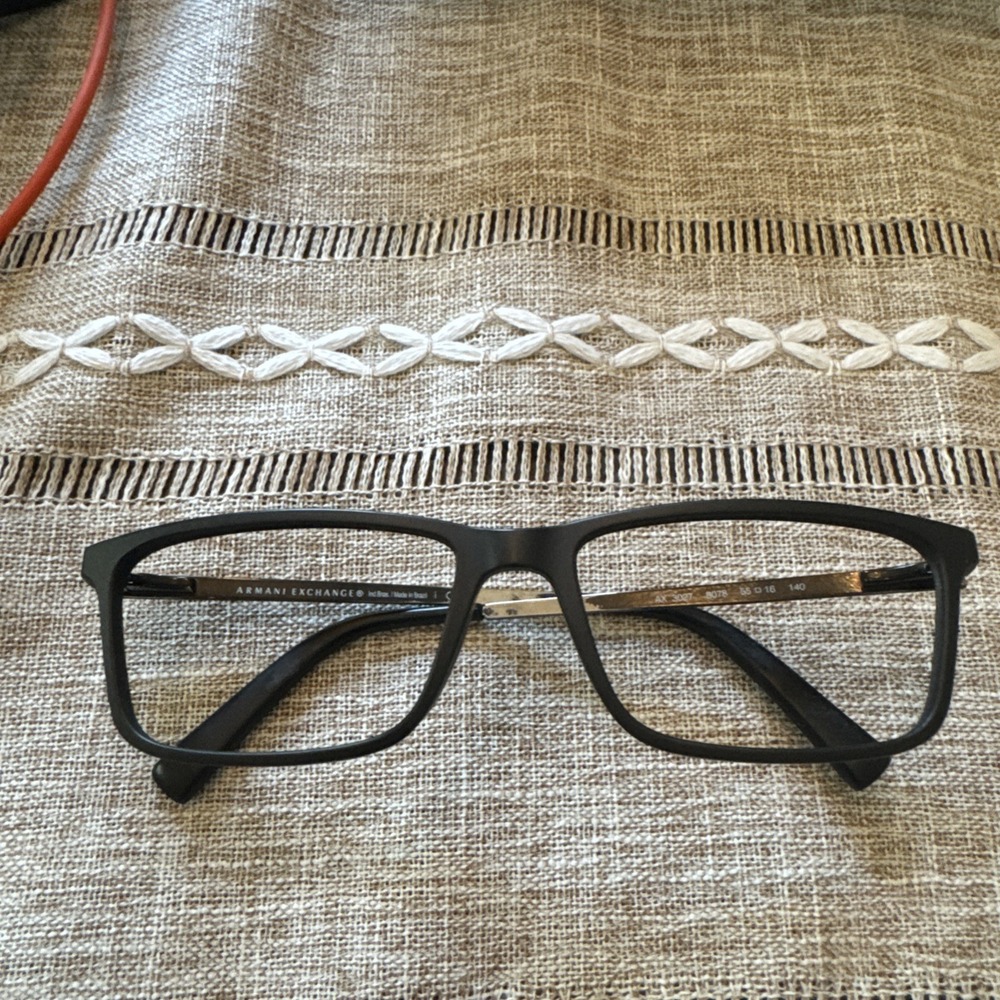 Armani Exchange Eyeglasses Frames Only AX 3027 8078 Black 55-16-140 Brazil GUC